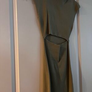 Wilfred One Shoulder Olive Dress